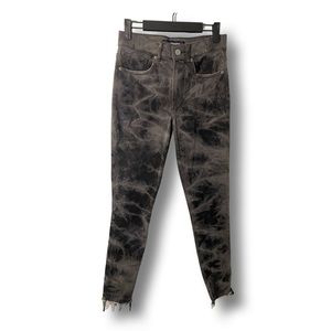 EXPRESS - GRAY & BLACK TIE DYE HIGH-WAIST SKINNY JEANS